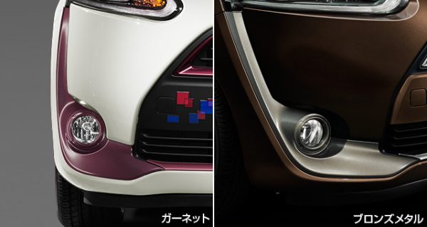 新型シエンタ　フロントガーニッシュ　茶・白